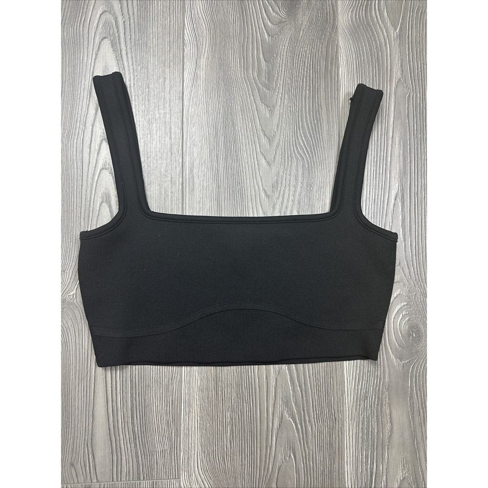 Black Zara Bra Crop Top With Bustier Style Detail